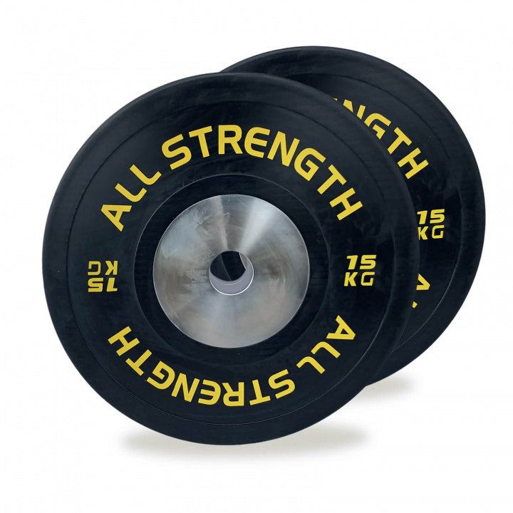 Tjek Competition Bumper Plates, 2 x 15 kg, AllStrength på SportGymButiken.s