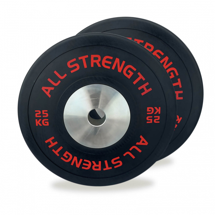 Tjek Competition Bumper Plates, 2 x 25 kg, AllStrength på SportGymButiken.s