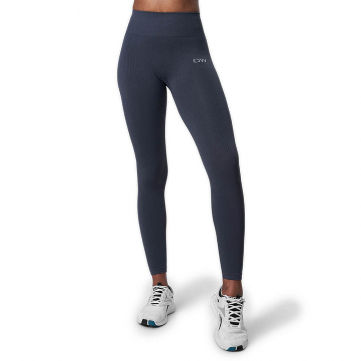 Se Ribbed Define Seamless Tights, smokey blue, ICANIWILL på SportGymButik