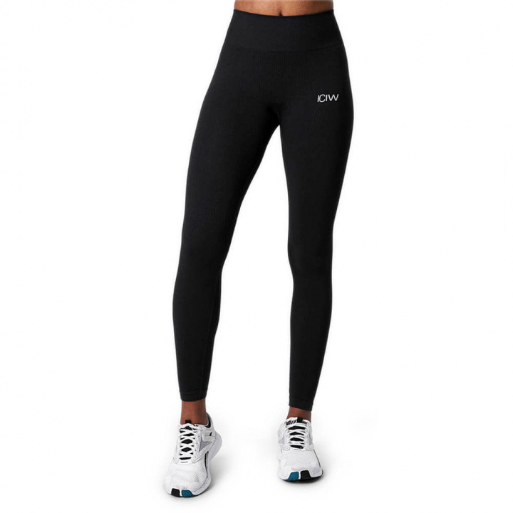 Se Ribbed Define Seamless Tights, sorte, ICANIWILL på SportGymButikken.dk