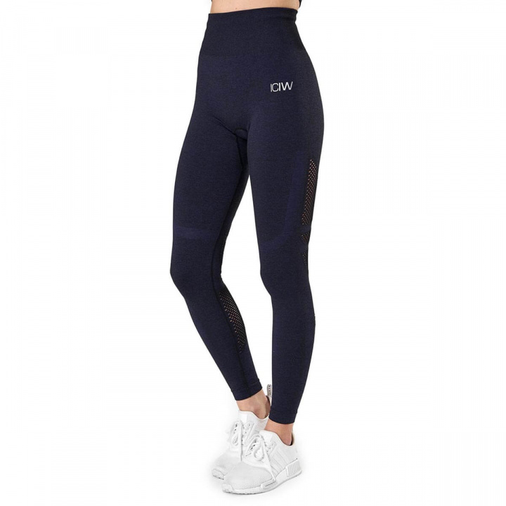 Tjek Queen Mesh Tights, navy melange, ICANIWILL på SportGymButikken.dk