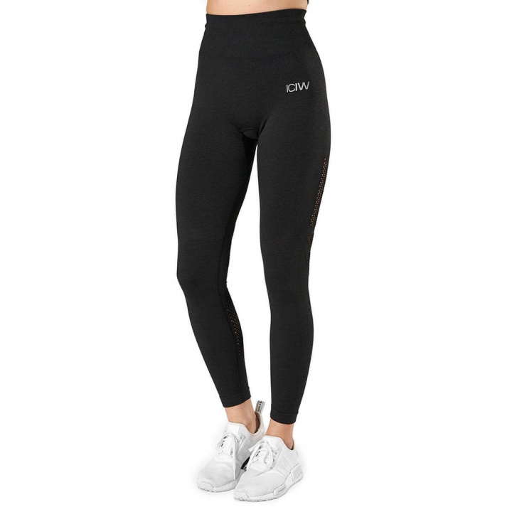 Tjek Queen Mesh Tights, graphite melange, ICANIWILL på SportGymButikken.dk