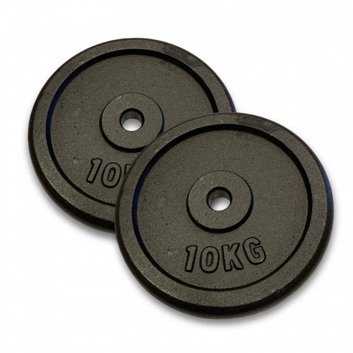 Tjek Vægtskiver Metal 25 mm. 2 x 10 kg hos SportGymButikken.dk