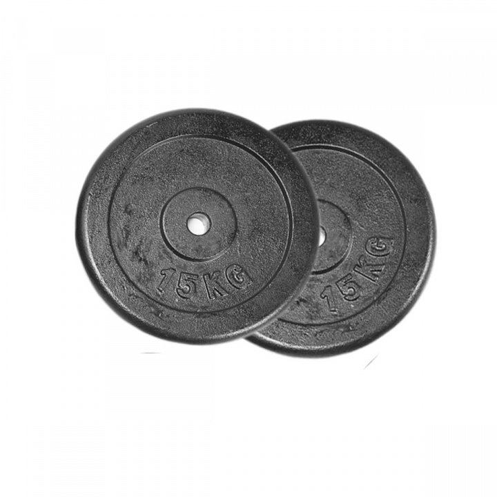 Tjek Vægtskiver Metal 25 mm. 2 x 15 kg hos SportGymButikken.dk