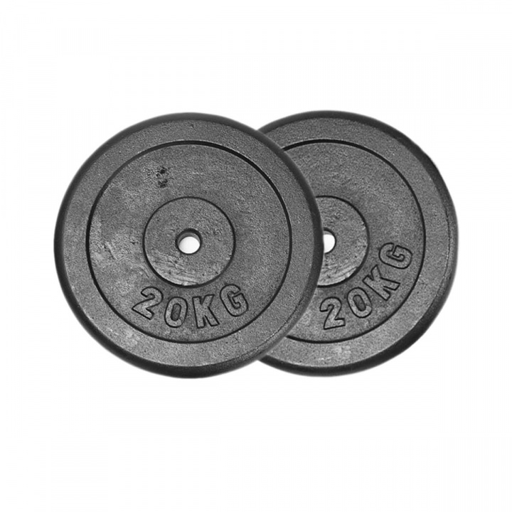 Tjek Vægtskiver Metal 25 mm. 2 x 20 kg hos SportGymButikken.dk