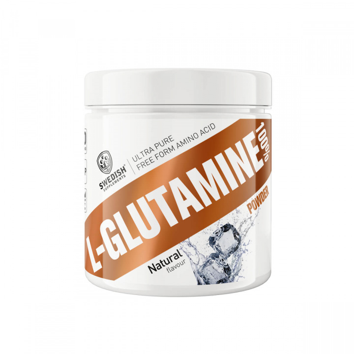 Tjek L-Glutamin 100%, 250 g, svenske kosttilskud på SportGymButikken.dk