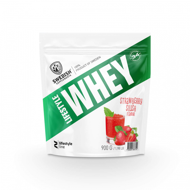 Se Lifestyle Whey, 1 kg, Strawberry Slush på SportGymButikken.dk