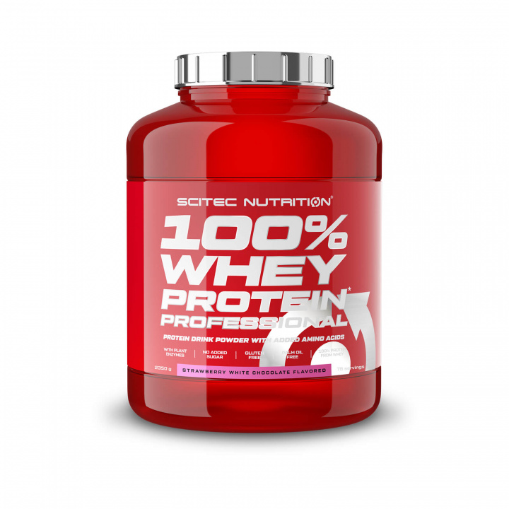 Tjek 100% Whey Protein Professional, 2350 g, jordbær hvid chokolade på