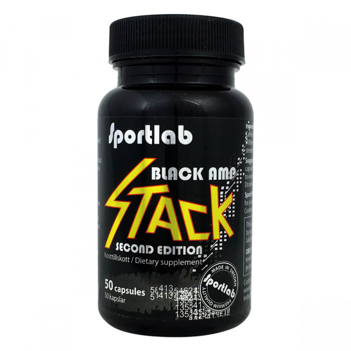 Se Black AMP Stack, 60 kapsler, SportLab på SportGymButikken.dk