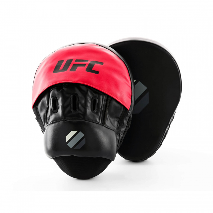 Tjek Curved Focus Mitts, sort/rød, UFC på SportGymButikken.dk