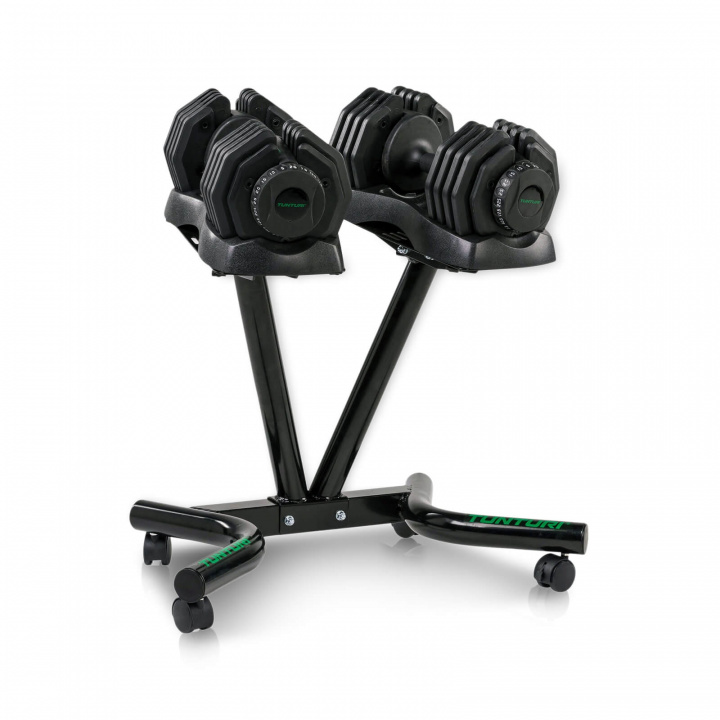 Tjek Selector Dumbbells 2 x 25 kg & Dumbbell Rack, Tunturi hos SportGymButiken